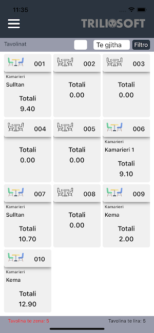 Triliosoft Restaurant Screenshot 1