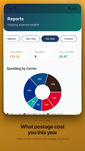 Postage Expense Tracker Screenshot 2
