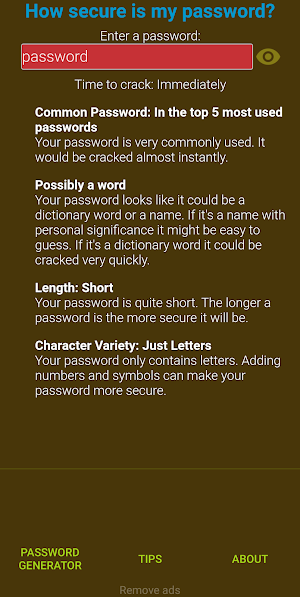 How Secure Is My Password? Screenshot 0