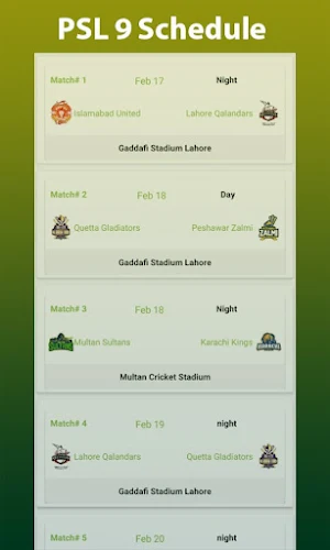 PSL 2024 Schedule & Fixture Screenshot 1