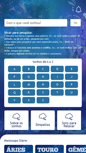 Sonhos e Horóscopo Screenshot 1