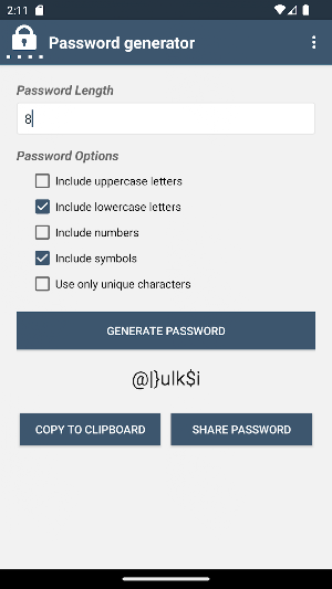 Simple password generator Screenshot 2