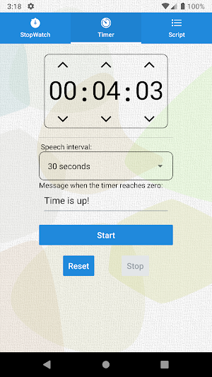 Talking Stopwatch & Timer Screenshot 1