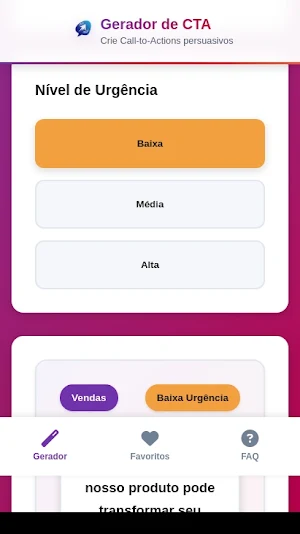 Gerador de Call to Action Screenshot 1