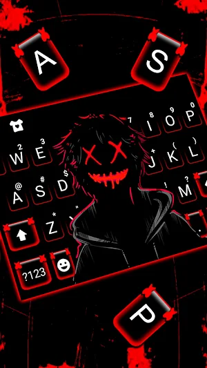 Creepy Maskman Keyboard Background Screenshot 1