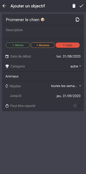 Mes objectifs Screenshot 1