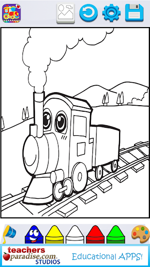 Trains & Locomotives Coloring Book Game Screenshot 3