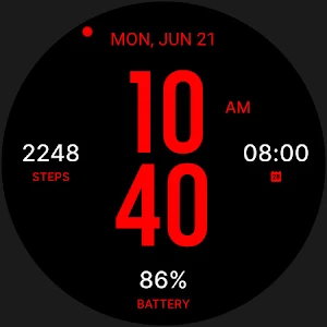 Flat Red Watch Face Screenshot 3