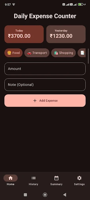 Simple Daily Expense Counter Screenshot 0