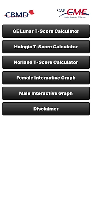 CBMD T-Score Calculator Screenshot 0