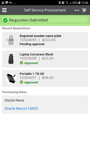 Oracle Fusion Self Service Procurement Mobile Screenshot 0