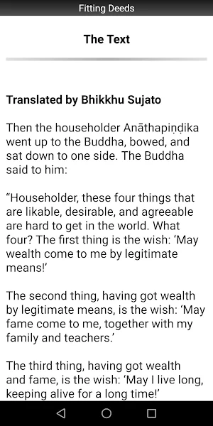 Fitting Deeds Sutta - Buddhism Screenshot 1