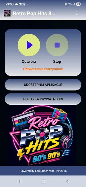 Retro Pop Hits 80's 90's Screenshot 0