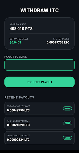 Crypto Harvest Litecoin LTC Screenshot 1