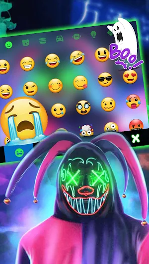 Neon Joker Maskman Keyboard Background Screenshot 2