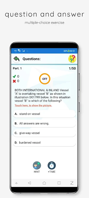 USCG Rules of the Road Exam Screenshot 1