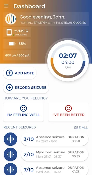 tVNS Patient Screenshot 0
