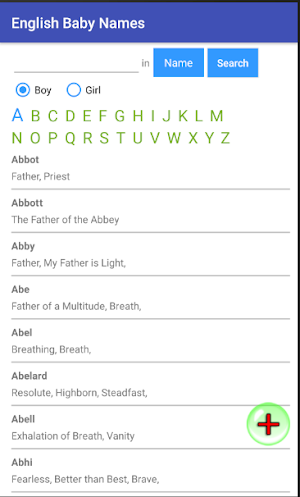 English Baby Names and Meanings 15000+ Screenshot 0