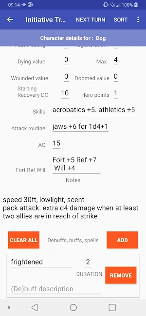 Rekijan's PF2E Initiative Trac Screenshot 2