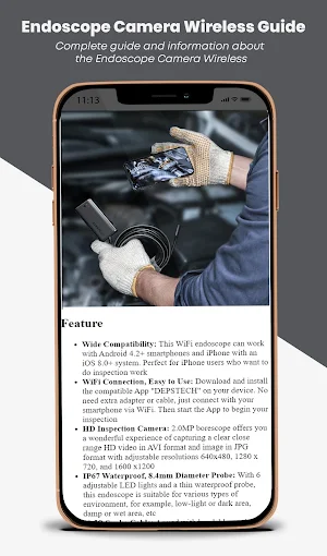 Endoscope Camera Wireless Hint Screenshot 1