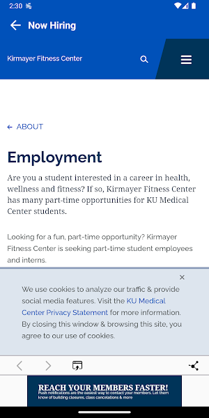 KUMC Kirmayer Fitness Center Screenshot 3