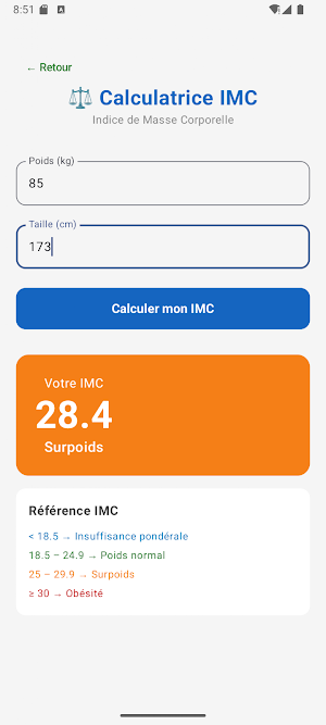 Régime & IMC - NutriSanté Screenshot 1