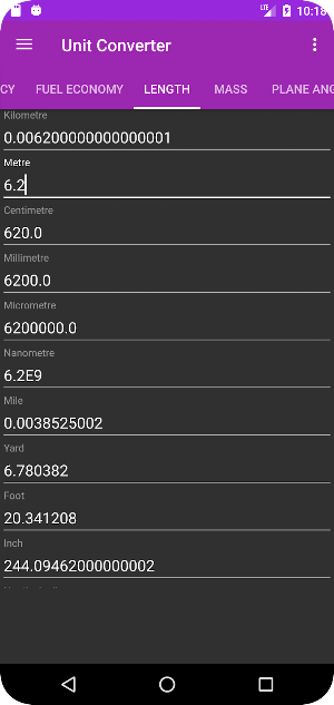 Unit Converter Screenshot 2