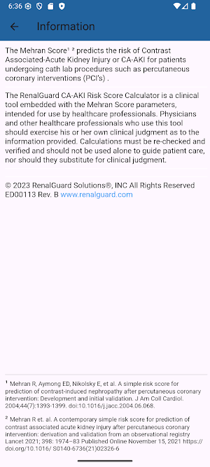 RenalGuard® AKI Calculator Screenshot 3