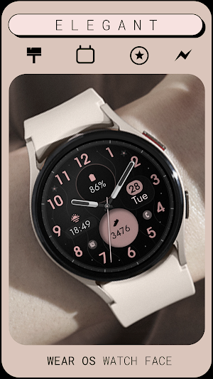 Elegant Black Sleek Watch Face Screenshot 1