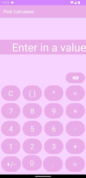 Pink Calculator Screenshot 0