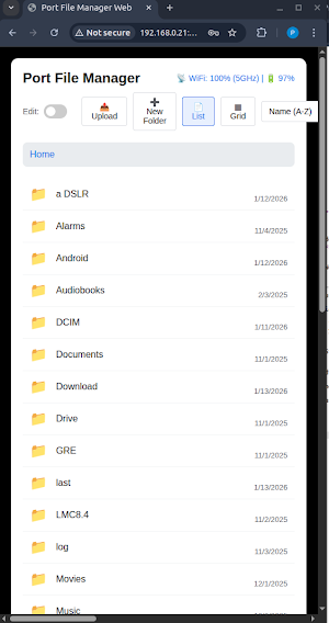 PortFS - Port File Manager Screenshot 0