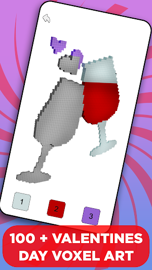 Valentines Love 3D Pixel Art Screenshot 0