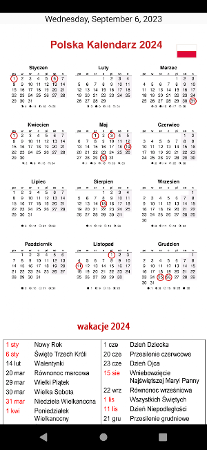 Kalendarz 2024 Screenshot 1