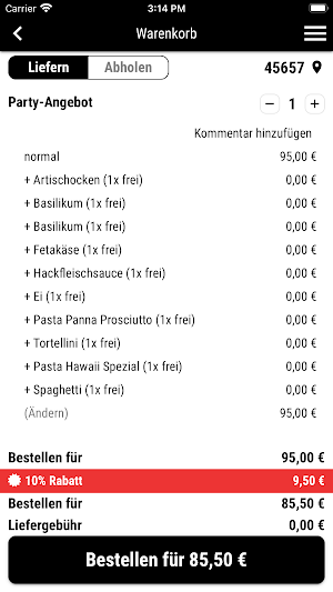 Pizzaservice Pinocchio Screenshot 1