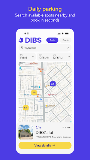 DIBS Parking Screenshot 1
