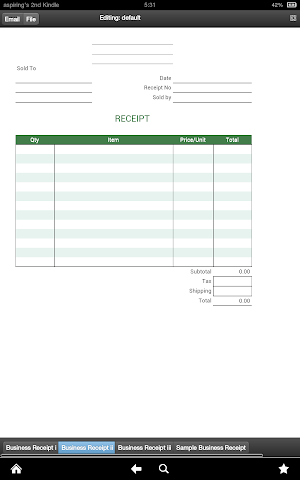 Business Receipt Screenshot 1