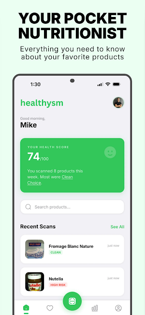 Healthysm: AI Product Scanner Screenshot 1