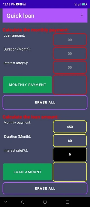 Quick loan calculation Screenshot 0