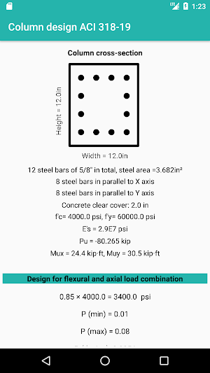 Column design ACI 318 - 19 Screenshot 3
