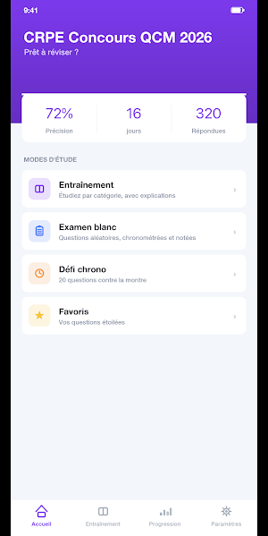 CRPE Concours QCM 2026 Screenshot 0