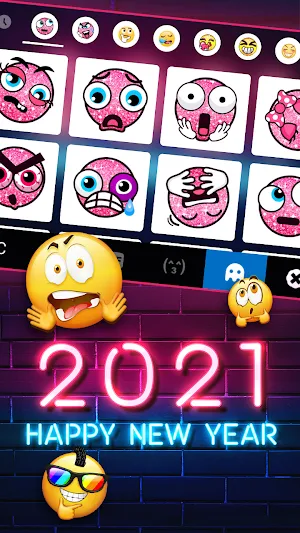 Neon New Year 2021 Keyboard Background Screenshot 2