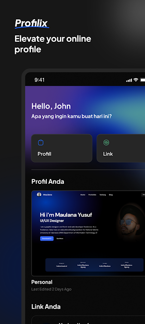 Profilix - Setup Portfolio Screenshot 0