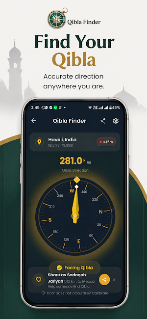 Qibla Compass: Muslim Prayer Screenshot 0