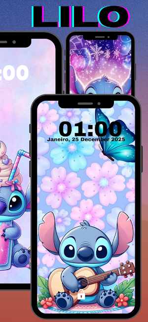 Stitch Cute Lilo Wallpaper Screenshot 2