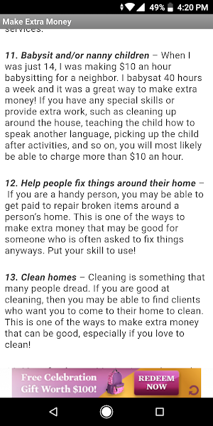 99 Ways To Make Extra Money Screenshot 2