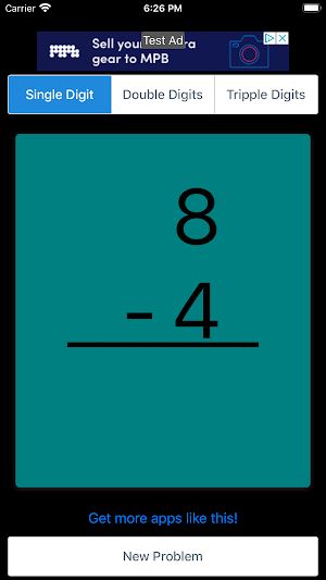 Subtraction Math Flashcards Screenshot 0