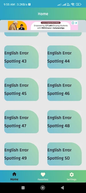 English Error Spotting MCQ Screenshot 1