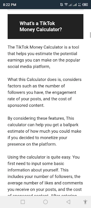 TikTuk Money Calculator Screenshot 3