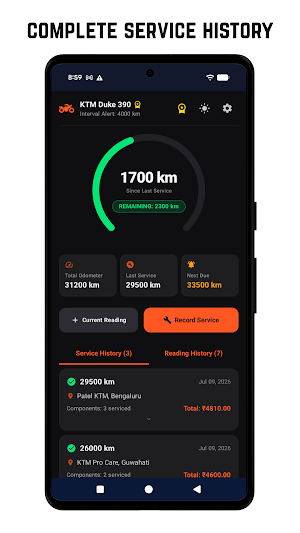 MotoMaintenance: Service Log Screenshot 0