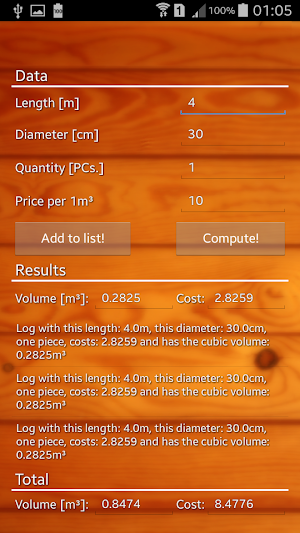 TimberCalc Screenshot 2